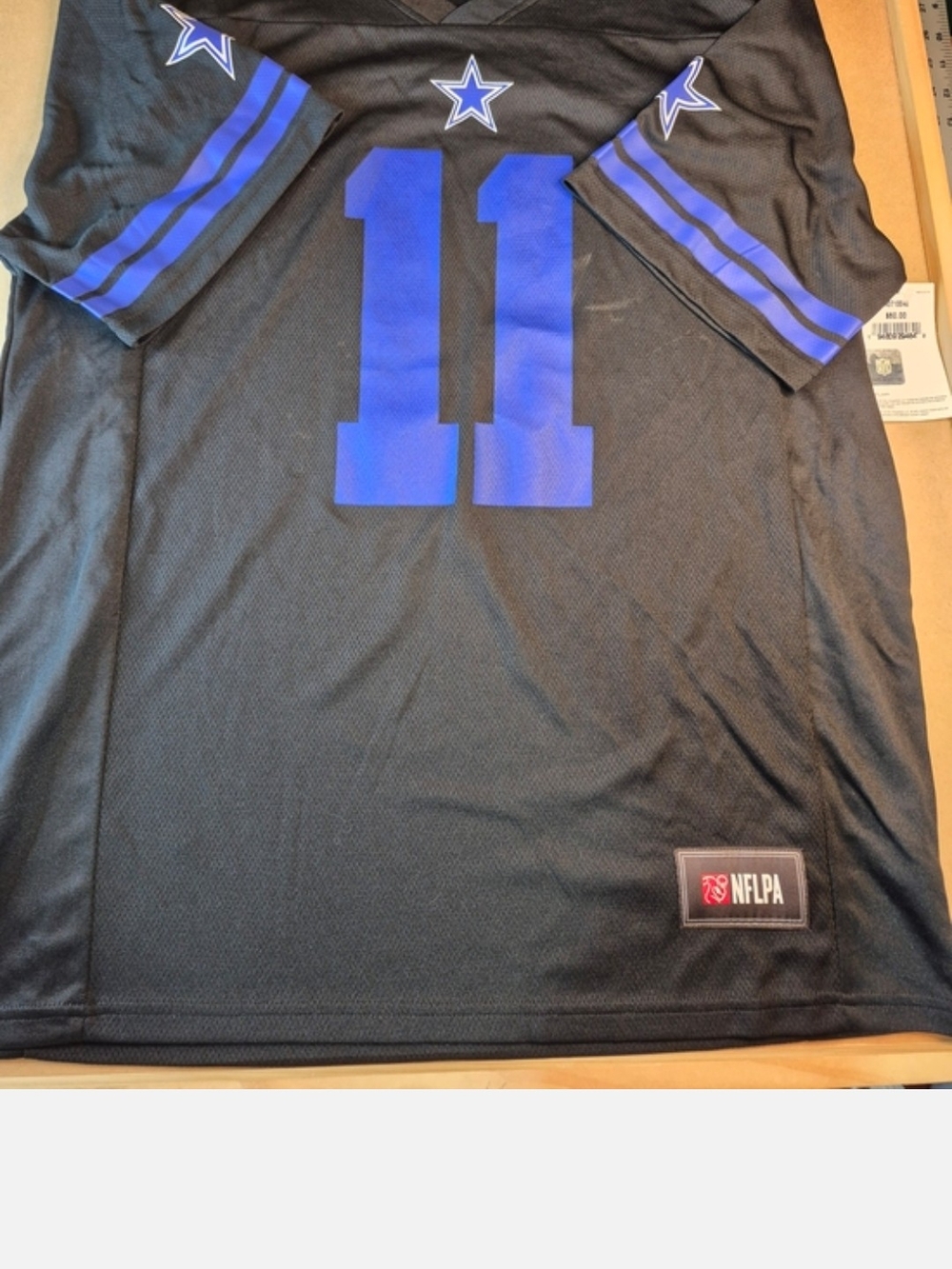 NFLPA Men's Black Jersey with Blue Number 11